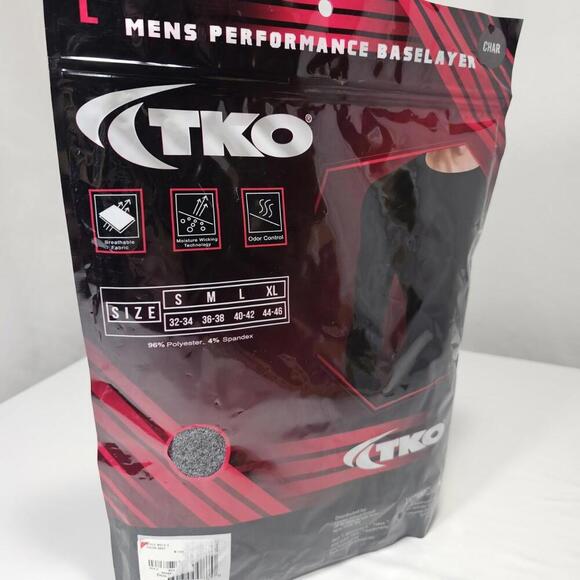 TKO BASELAYER Thermal Top Large Performance Moisture Wicking Gray Nwt - Picture 2 of 3